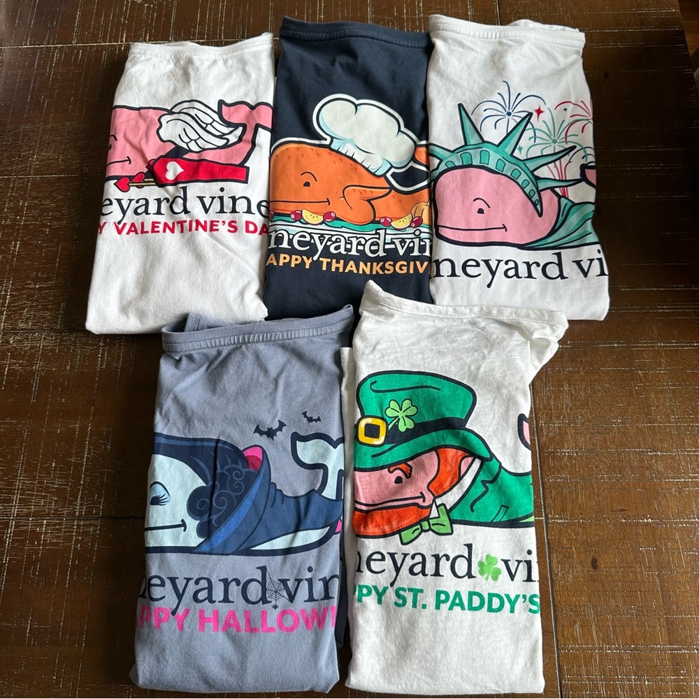 5 Vineyard Vines Holiday Tees BUNDLE